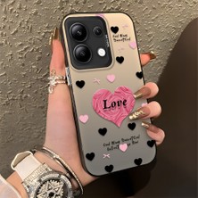 HONTINGA Xiaomi Redmi Note 13 4g ile Uyumlu Kılıfı Silikon Kenar Sert Arka Düşüme Önleyici Basitlik Anti Düşme Kamera Korumali Kalp Desen Telefon Kılıfı Kadın ve Erkek Için Uygundur K1-0708
