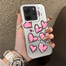 HONTINGA Xiaomi Redmi Note 14 ile Uyumlu Kılıfı Silikon Kenar Sert Arka Düşüme Önleyici Basitlik Anti Düşme Kamera Korumali Kalp Desen Telefon Kılıfı Kadın ve Erkek Için Uygundur K1-0708