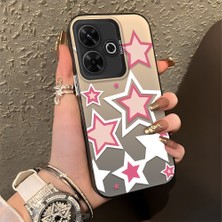HONTINGA Xiaomi Redmi 13 4g ile Uyumlu Kılıfı Silikon Kenar Sert Arka Düşüme Önleyici Basitlik Anti Düşme Kamera Korumali Renkli Yıldızlar Desen Telefon Kılıfı Kadın ve Erkek Için Uygundur K1-0707