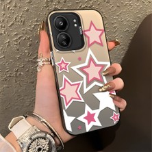 HONTINGA Xiaomi Redmi 13C ile Uyumlu Kılıfı Silikon Kenar Sert Arka Düşüme Önleyici Basitlik Anti Düşme Kamera Korumali Renkli Yıldızlar Desen Telefon Kılıfı Kadın ve Erkek Için Uygundur K1-0707
