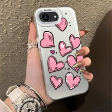 HONTINGA iPhone 16E ile Uyumlu Kılıfı Silikon Kenar Sert Arka Düşüme Önleyici Basitlik Anti Düşme Kamera Korumali Kalp Desen Telefon Kılıfı Kadın ve Erkek Için Uygundur K1-0708