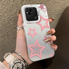 HONTINGA Xiaomi Redmi 10A ile Uyumlu Kılıfı Silikon Kenar Sert Arka Düşüme Önleyici Basitlik Anti Düşme Kamera Korumali Siyah Yıldızlar Desen Telefon Kılıfı Kadın ve Erkek Için Uygundur K1-0709