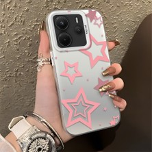 HONTINGA Xiaomi Redmi Note 14 ile Uyumlu Kılıfı Silikon Kenar Sert Arka Düşüme Önleyici Basitlik Anti Düşme Kamera Korumali Siyah Yıldızlar Desen Telefon Kılıfı Kadın ve Erkek Için Uygundur K1-0709