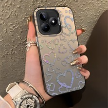 HONTINGA Realme C53 ile Uyumlu Kılıfı Silikon Kenar Sert Arka Düşüme Önleyici Basitlik Anti Düşme Kamera Korumali Renkli Kalpler Desen Telefon Kılıfı Kadın ve Erkek Için Uygundur K1-0710