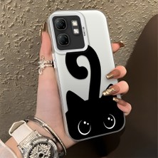 HONTINGA Infinix Smart 9 ile Uyumlu Kılıfı Silikon Kenar Sert Arka Düşüme Önleyici Basitlik Anti Düşme Kamera Korumali Kedi Desen Telefon Kılıfı Kadın ve Erkek Için Uygundur K1-0711