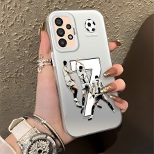 HONTINGA Samsung Galaxy A33 ile Uyumlu Kılıfı Silikon Kenar Sert Arka Düşüme Önleyici Basitlik Anti Düşme Kamera Korumali Cr7 Desen Telefon Kılıfı Kadın ve Erkek Için Uygundur K1-0712