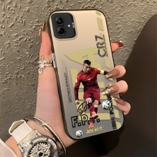 HONTINGA Samsung Galaxy A03 ile Uyumlu Kılıfı Silikon Kenar Sert Arka Düşüme Önleyici Basitlik Anti Düşme Kamera Korumali Cr7 Desen Telefon Kılıfı Kadın ve Erkek Için Uygundur K1-0712