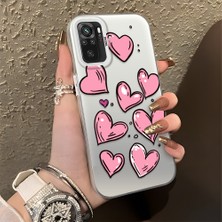 HONTINGA Xiaomi Redmi Note 10 4g ile Uyumlu Kılıfı Silikon Kenar Sert Arka Düşüme Önleyici Basitlik Anti Düşme Kamera Korumali Kalp Desen Telefon Kılıfı Kadın ve Erkek Için Uygundur K1-0708