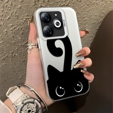 HONTINGA Tecno Spark Go 2024 ile Uyumlu Kılıfı Silikon Kenar Sert Arka Düşüme Önleyici Basitlik Anti Düşme Kamera Korumali Kedi Desen Telefon Kılıfı Kadın ve Erkek Için Uygundur K1-0711