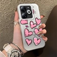 HONTINGA Infinix Smart 8 ile Uyumlu Kılıfı Silikon Kenar Sert Arka Düşüme Önleyici Basitlik Anti Düşme Kamera Korumali Kalp Desen Telefon Kılıfı Kadın ve Erkek Için Uygundur K1-0708