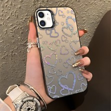 HONTINGA iPhone 12 ile Uyumlu Kılıfı Silikon Kenar Sert Arka Düşüme Önleyici Basitlik Anti Düşme Kamera Korumali Renkli Kalpler Desen Telefon Kılıfı Kadın ve Erkek Için Uygundur K1-0710