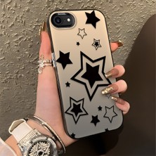 HONTINGA iPhone 8 ile Uyumlu Kılıfı Silikon Kenar Sert Arka Düşüme Önleyici Basitlik Anti Düşme Kamera Korumali Siyah Yıldızlar Desen Telefon Kılıfı Kadın ve Erkek Için Uygundur K1-0709