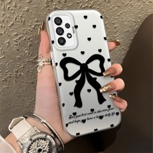 HONTINGA Samsung Galaxy A73 ile Uyumlu Kılıfı Silikon Kenar Sert Arka Düşüme Önleyici Basitlik Anti Düşme Kamera Korumali Papyon Desen Telefon Kılıfı Kadın ve Erkek Için Uygundur K1-0713