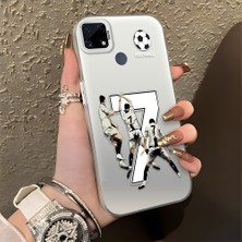 HONTINGA Realme C25 ile Uyumlu Kılıfı Silikon Kenar Sert Arka Düşüme Önleyici Basitlik Anti Düşme Kamera Korumali Cr7 Desen Telefon Kılıfı Kadın ve Erkek Için Uygundur K1-0712