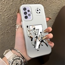 HONTINGA Samsung Galaxy A72 ile Uyumlu Kılıfı Silikon Kenar Sert Arka Düşüme Önleyici Basitlik Anti Düşme Kamera Korumali Cr7 Desen Telefon Kılıfı Kadın ve Erkek Için Uygundur K1-0712