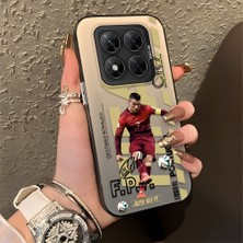 HONTINGA Poco X7 ile Uyumlu Kılıfı Silikon Kenar Sert Arka Düşüme Önleyici Basitlik Anti Düşme Kamera Korumali Cr7 Desen Telefon Kılıfı Kadın ve Erkek Için Uygundur K1-0712
