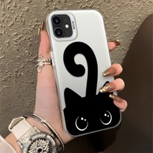 HONTINGA iPhone 12 ile Uyumlu Kılıfı Silikon Kenar Sert Arka Düşüme Önleyici Basitlik Anti Düşme Kamera Korumali Kedi Desen Telefon Kılıfı Kadın ve Erkek Için Uygundur K1-0711