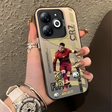 HONTINGA Tecno Spark 20 ile Uyumlu Kılıfı Silikon Kenar Sert Arka Düşüme Önleyici Basitlik Anti Düşme Kamera Korumali Cr7 Desen Telefon Kılıfı Kadın ve Erkek Için Uygundur K1-0712