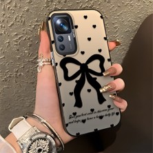 HONTINGA Xiaomi Mi 12T Pro ile Uyumlu Kılıfı Silikon Kenar Sert Arka Düşüme Önleyici Basitlik Anti Düşme Kamera Korumali Papyon Desen Telefon Kılıfı Kadın ve Erkek Için Uygundur K1-0713
