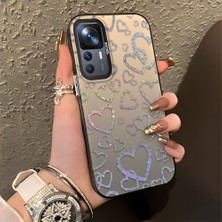 HONTINGA Xiaomi Mi 12T Pro ile Uyumlu Kılıfı Silikon Kenar Sert Arka Düşüme Önleyici Basitlik Anti Düşme Kamera Korumali Renkli Kalpler Desen Telefon Kılıfı Kadın ve Erkek Için Uygundur K1-0710