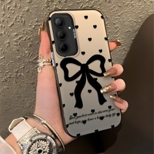 HONTINGA Samsung Galaxy A35 ile Uyumlu Kılıfı Silikon Kenar Sert Arka Düşüme Önleyici Basitlik Anti Düşme Kamera Korumali Papyon Desen Telefon Kılıfı Kadın ve Erkek Için Uygundur K1-0713