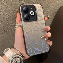 HONTINGA Infinix Smart 8 ile Uyumlu Kılıfı Silikon Kenar Sert Arka Düşüme Önleyici Basitlik Anti Düşme Kamera Korumali Renkli Kalpler Desen Telefon Kılıfı Kadın ve Erkek Için Uygundur K1-0710