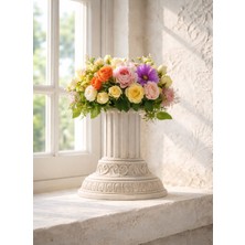 Yaratıcı Sanatlar Atölyesi Büyük Boy 30 cm Roma Sütunu Tasarım Saksı Vazo Özel Tasarım El Yapımı Dekoratif Saksı