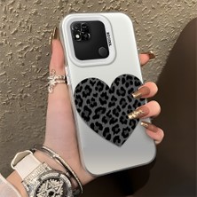 HONTINGA Xiaomi Redmi 9c ile Uyumlu Kılıfı Silikon Kenar Sert Arka Düşüme Önleyici Basitlik Anti Düşme Kamera Korumali Leopar Kalp Desen Telefon Kılıfı Kadın ve Erkek Için Uygundur K1-0715