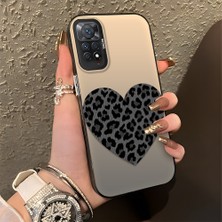 HONTINGA Xiaomi Redmi Note 11 Pro ile Uyumlu Kılıfı Silikon Kenar Sert Arka Düşüme Önleyici Basitlik Anti Düşme Kamera Korumali Leopar Kalp Desen Telefon Kılıfı Kadın ve Erkek Için Uygundur K1-0715
