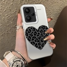 HONTINGA Xiaomi Redmi Note 13 Pro Plus 5g ile Uyumlu Kılıfı Silikon Kenar Sert Arka Düşüme Önleyici Basitlik Anti Düşme Kamera Korumali Leopar Kalp Desen Telefon Kılıfı Kadın ve Erkek Için Uygundur K1-0715