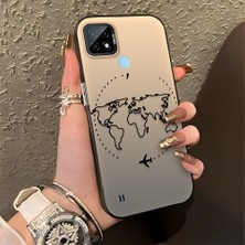 HONTINGA Realme C21 ile Uyumlu Kılıfı Silikon Kenar Sert Arka Düşüme Önleyici Basitlik Anti Düşme Kamera Korumali Uçuş Desen Telefon Kılıfı Kadın ve Erkek Için Uygundur K1-0714