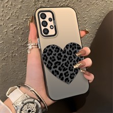 HONTINGA Samsung Galaxy A33 ile Uyumlu Kılıfı Silikon Kenar Sert Arka Düşüme Önleyici Basitlik Anti Düşme Kamera Korumali Leopar Kalp Desen Telefon Kılıfı Kadın ve Erkek Için Uygundur K1-0715