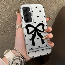 HONTINGA Samsung Galaxy A35 ile Uyumlu Kılıfı Silikon Kenar Sert Arka Düşüme Önleyici Basitlik Anti Düşme Kamera Korumali Papyon Desen Telefon Kılıfı Kadın ve Erkek Için Uygundur K1-0713