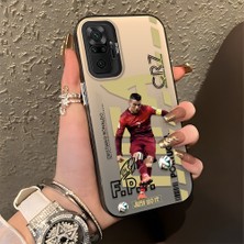 HONTINGA Xiaomi Redmi Note 10 Pro ile Uyumlu Kılıfı Silikon Kenar Sert Arka Düşüme Önleyici Basitlik Anti Düşme Kamera Korumali Cr7 Desen Telefon Kılıfı Kadın ve Erkek Için Uygundur K1-0712