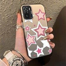 HONTINGA Xiaomi Redmi Note 10S ile Uyumlu Kılıfı Silikon Kenar Sert Arka Düşüme Önleyici Basitlik Anti Düşme Kamera Korumali Renkli Yıldızlar Desen Telefon Kılıfı Kadın ve Erkek Için Uygundur K1-0707
