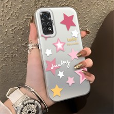 HONTINGA Xiaomi Redmi Note 11S ile Uyumlu Kılıfı Silikon Kenar Sert Arka Düşüme Önleyici Basitlik Anti Düşme Kamera Korumali Renkli Yıldızlar Desen Telefon Kılıfı Kadın ve Erkek Için Uygundur K1-0707