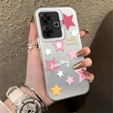HONTINGA Xiaomi Redmi 13 4g ile Uyumlu Kılıfı Silikon Kenar Sert Arka Düşüme Önleyici Basitlik Anti Düşme Kamera Korumali Renkli Yıldızlar Desen Telefon Kılıfı Kadın ve Erkek Için Uygundur K1-0707