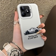 HONTINGA Realme C53 ile Uyumlu Kılıfı Silikon Kenar Sert Arka Düşüme Önleyici Basitlik Anti Düşme Kamera Korumali Mercedes Desen Telefon Kılıfı Kadın ve Erkek Için Uygundur K1-0716