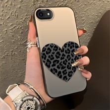 HONTINGA iPhone 8 ile Uyumlu Kılıfı Silikon Kenar Sert Arka Düşüme Önleyici Basitlik Anti Düşme Kamera Korumali Leopar Kalp Desen Telefon Kılıfı Kadın ve Erkek Için Uygundur K1-0715