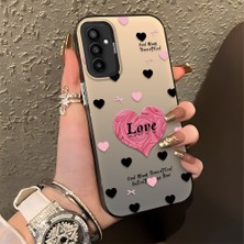 HONTINGA Samsung Galaxy M23 ile Uyumlu Kılıfı Silikon Kenar Sert Arka Düşüme Önleyici Basitlik Anti Düşme Kamera Korumali Kalp Desen Telefon Kılıfı Kadın ve Erkek Için Uygundur K1-0708