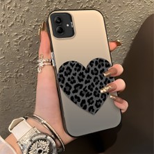 HONTINGA Samsung Galaxy A04E ile Uyumlu Kılıfı Silikon Kenar Sert Arka Düşüme Önleyici Basitlik Anti Düşme Kamera Korumali Leopar Kalp Desen Telefon Kılıfı Kadın ve Erkek Için Uygundur K1-0715