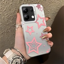 HONTINGA Xiaomi Redmi Note 13 4g ile Uyumlu Kılıfı Silikon Kenar Sert Arka Düşüme Önleyici Basitlik Anti Düşme Kamera Korumali Siyah Yıldızlar Desen Telefon Kılıfı Kadın ve Erkek Için Uygundur K1-0709