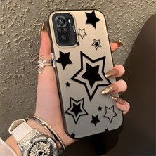HONTINGA Xiaomi Redmi Note 10 4g ile Uyumlu Kılıfı Silikon Kenar Sert Arka Düşüme Önleyici Basitlik Anti Düşme Kamera Korumali Siyah Yıldızlar Desen Telefon Kılıfı Kadın ve Erkek Için Uygundur K1-0709