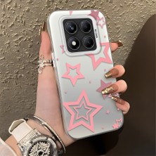 HONTINGA Xiaomi Redmi Note 14 Pro ile Uyumlu Kılıfı Silikon Kenar Sert Arka Düşüme Önleyici Basitlik Anti Düşme Kamera Korumali Siyah Yıldızlar Desen Telefon Kılıfı Kadın ve Erkek Için Uygundur K1-0709