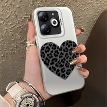 HONTINGA Tecno Spark 20 ile Uyumlu Kılıfı Silikon Kenar Sert Arka Düşüme Önleyici Basitlik Anti Düşme Kamera Korumali Leopar Kalp Desen Telefon Kılıfı Kadın ve Erkek Için Uygundur K1-0715