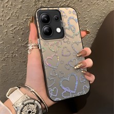 HONTINGA Xiaomi Redmi Note 13 ile Uyumlu Kılıfı Silikon Kenar Sert Arka Düşüme Önleyici Basitlik Anti Düşme Kamera Korumali Renkli Kalpler Desen Telefon Kılıfı Kadın ve Erkek Için Uygundur K1-0710