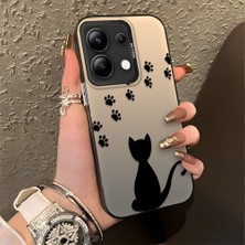 HONTINGA Xiaomi Redmi Note 13 ile Uyumlu Kılıfı Silikon Kenar Sert Arka Düşüme Önleyici Basitlik Anti Düşme Kamera Korumali Kedi Desen Telefon Kılıfı Kadın ve Erkek Için Uygundur K1-0711