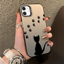 HONTINGA iPhone 12 ile Uyumlu Kılıfı Silikon Kenar Sert Arka Düşüme Önleyici Basitlik Anti Düşme Kamera Korumali Kedi Desen Telefon Kılıfı Kadın ve Erkek Için Uygundur K1-0711
