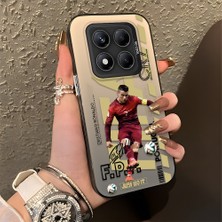 HONTINGA Xiaomi Redmi Note 14 Pro 5g ile Uyumlu Kılıfı Silikon Kenar Sert Arka Düşüme Önleyici Basitlik Anti Düşme Kamera Korumali Cr7 Desen Telefon Kılıfı Kadın ve Erkek Için Uygundur K1-0712