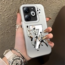 HONTINGA Tecno Spark Go 2024 ile Uyumlu Kılıfı Silikon Kenar Sert Arka Düşüme Önleyici Basitlik Anti Düşme Kamera Korumali Cr7 Desen Telefon Kılıfı Kadın ve Erkek Için Uygundur K1-0712